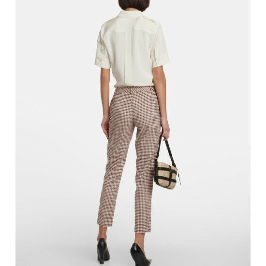 Clothing * | Altuzarra Henri Gingham Mid-Rise Slim Pants