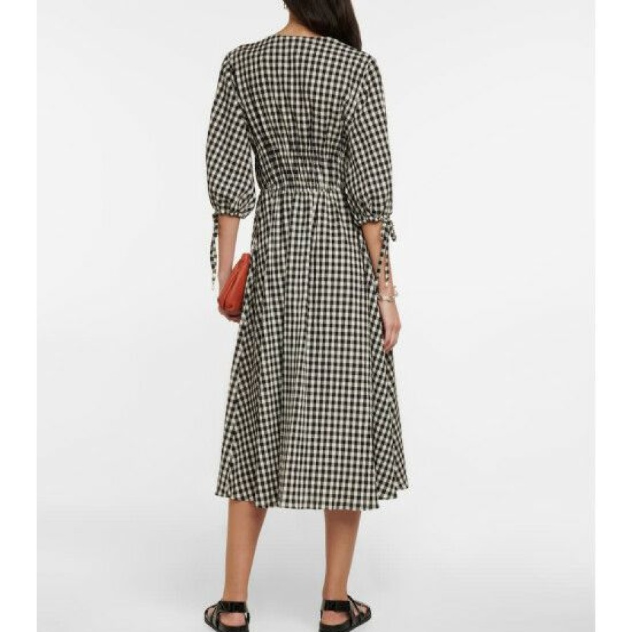 Clothing * | Altuzarra Donrine Cotton-Blend Gingham Maxi Dress