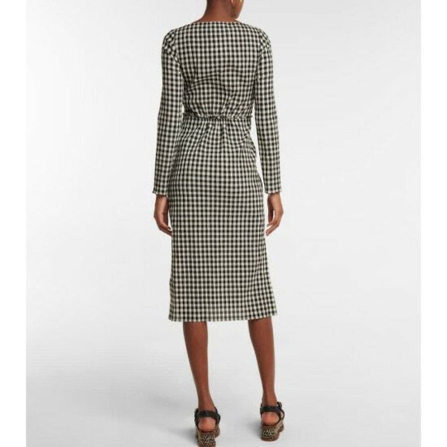 Clothing * | Altuzarra Himalia Gingham Cotton And Silk Dress