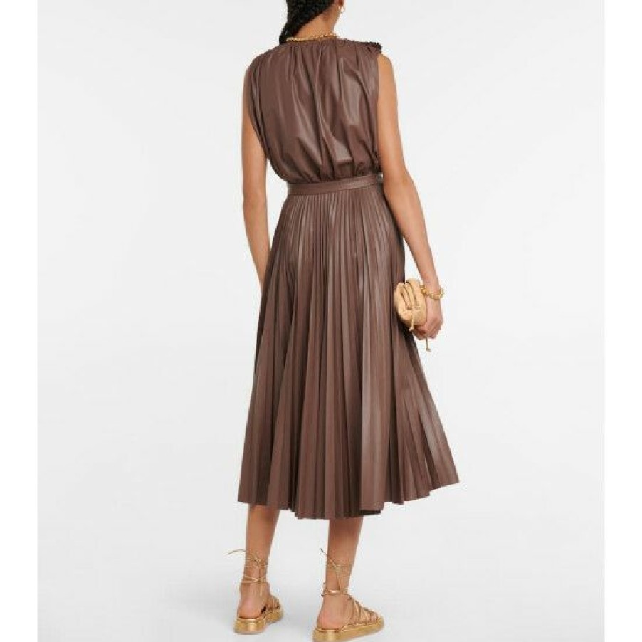 Clothing * | Altuzarra Sif Pleated Faux Leather Maxi Skirt