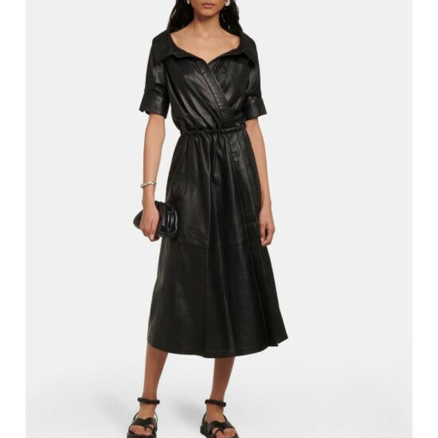 Clothing * | Altuzarra Lydia Leather Midi Dress