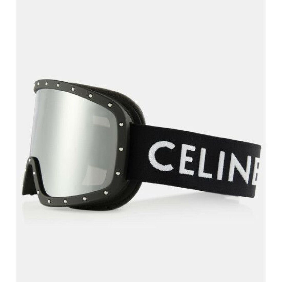 Accessories * | Celine Eyewear Logo Ski Goggles