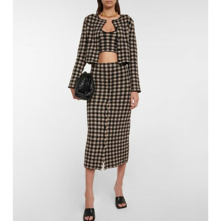 Clothing * | Altuzarra Argia Checked Crop Top