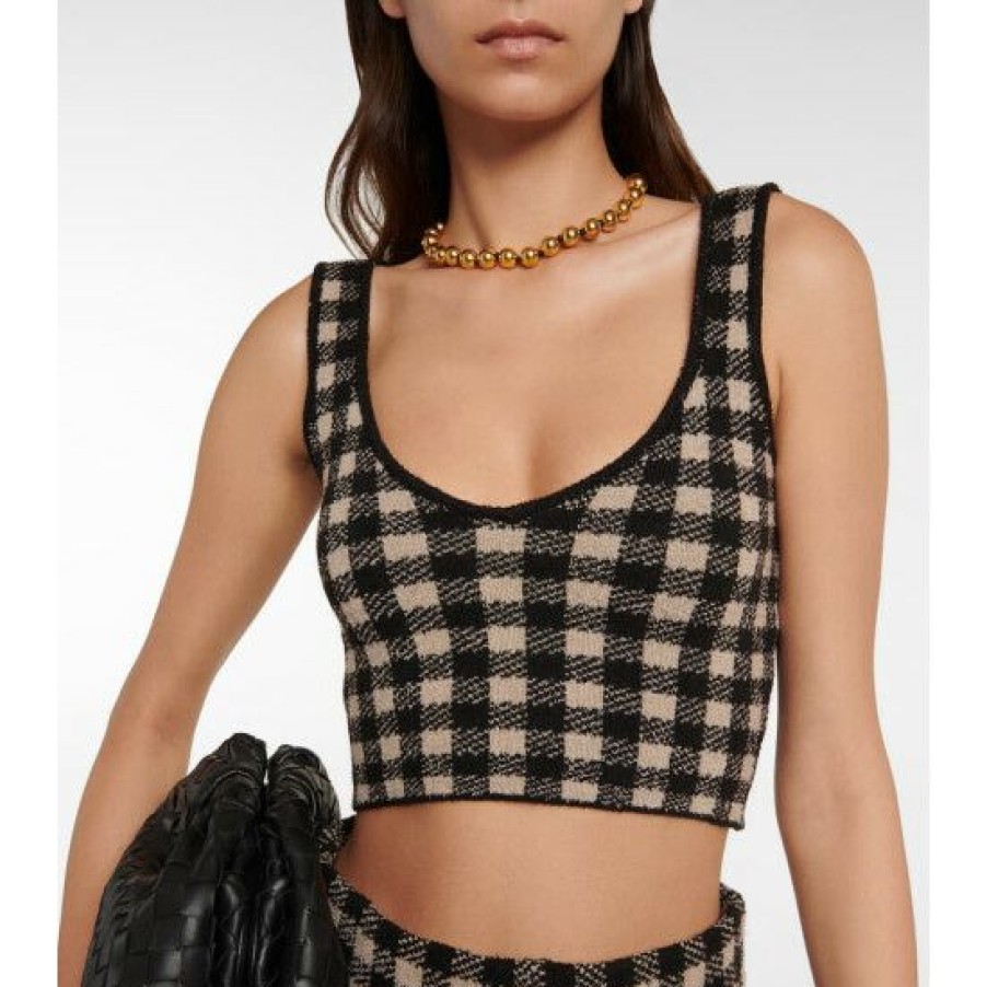 Clothing * | Altuzarra Argia Checked Crop Top