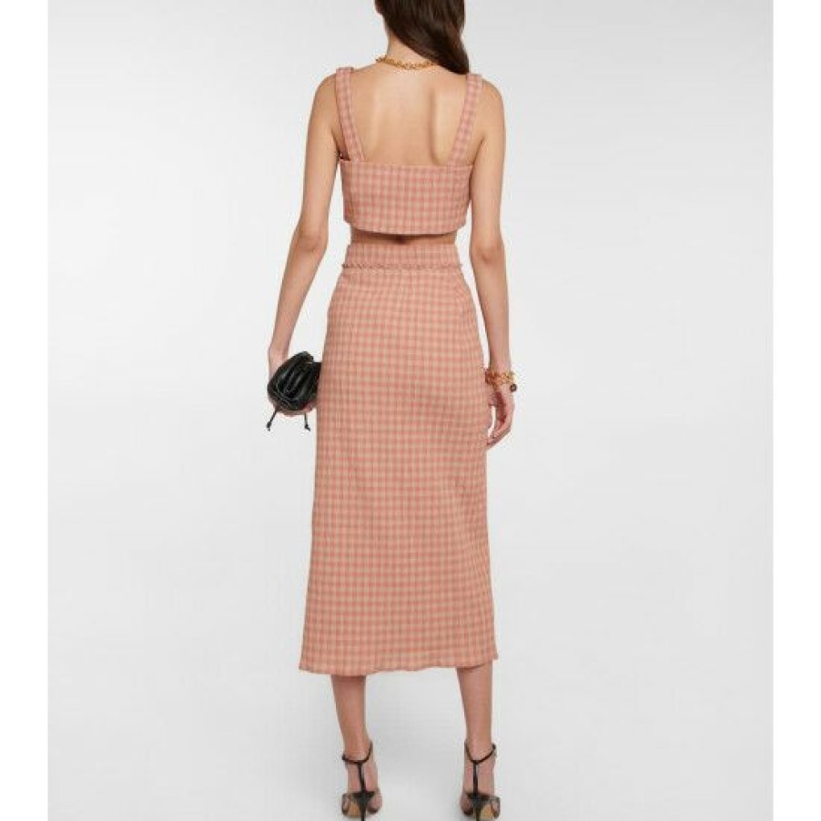 Clothing * | Altuzarra Belili Gingham Midi Skirt