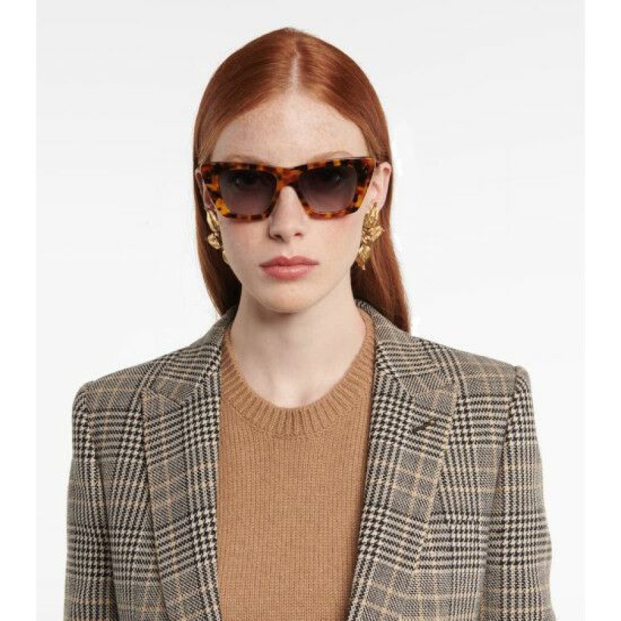 Accessories * | Celine Eyewear Tortoiseshell Cat-Eye Sunglasses