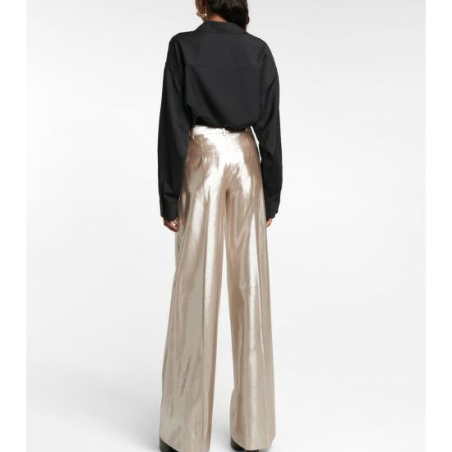 Clothing * | Altuzarra Metallic High-Rise Wide-Leg Pants