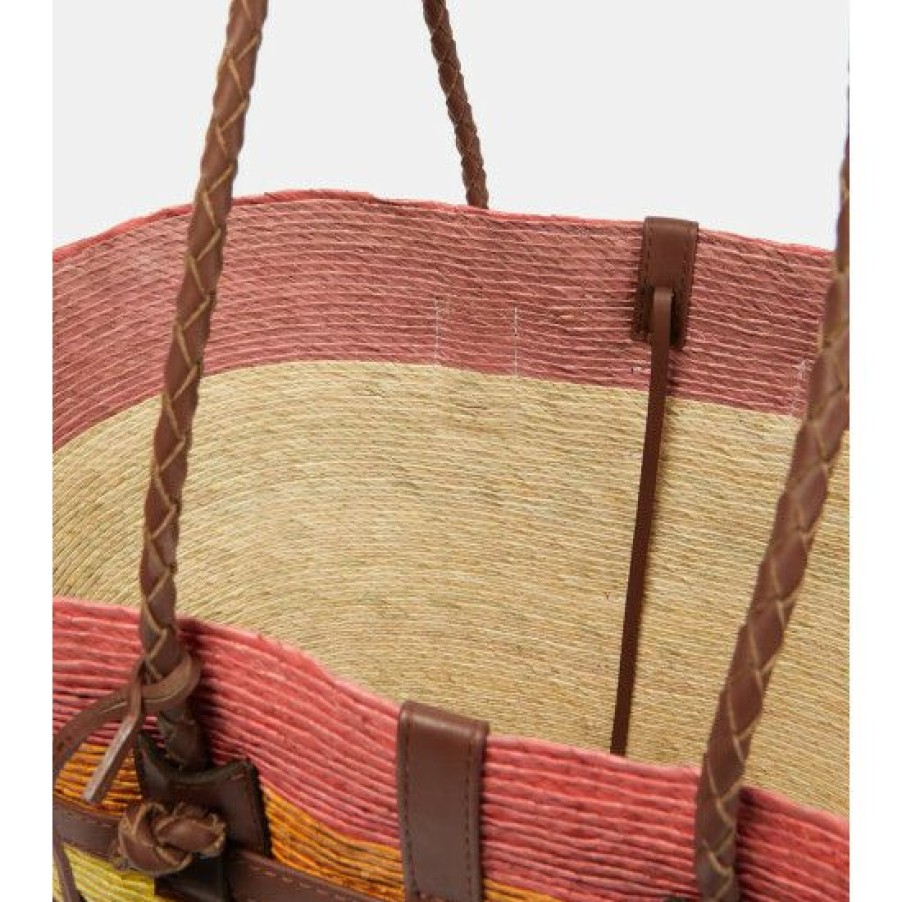 Bags * | Altuzarra Watermill Large Striped Raffia Tote Bag