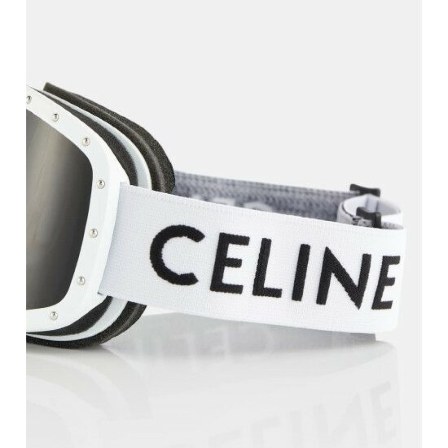 Accessories * | Celine Eyewear Logo Ski Goggles