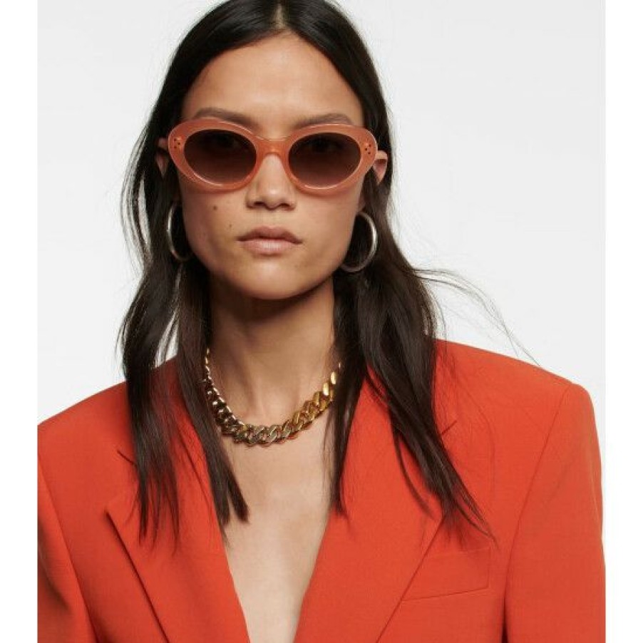 Accessories * | Celine Eyewear Triomphe 01 Oval Sunglasses